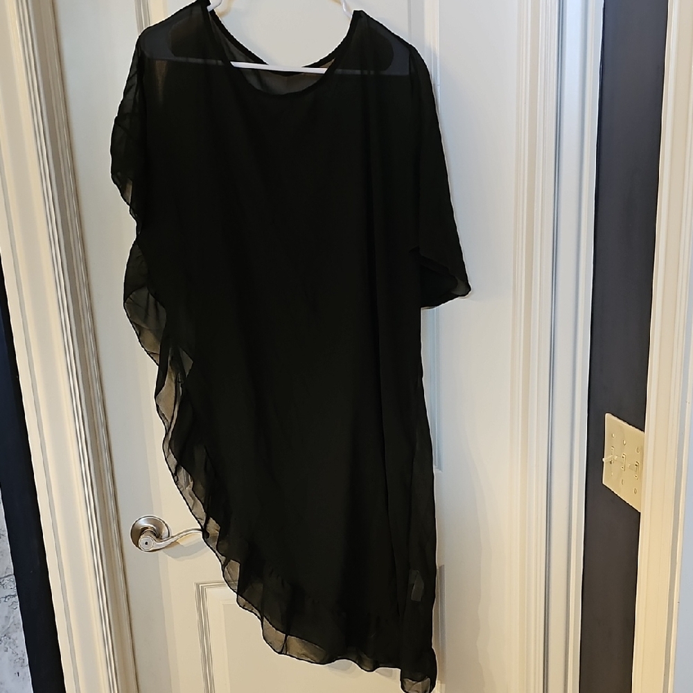 SHEIN Black Sheer Swim Coverup